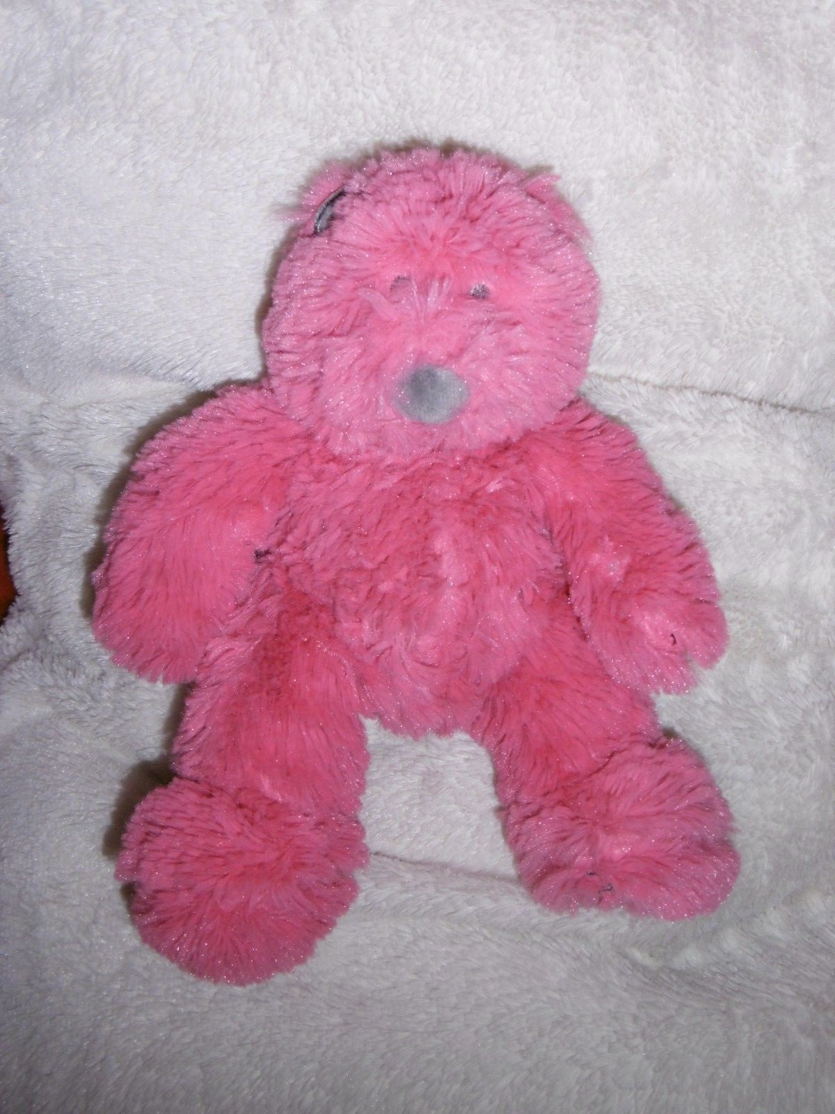 Ours rose Un Amour de Marèse, doudou peluche de 24 cm en velours doux
