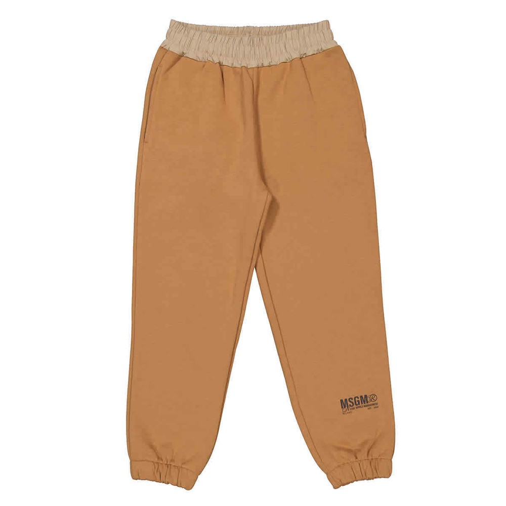 MSGM Boys Logo Print Cotton Track Pants