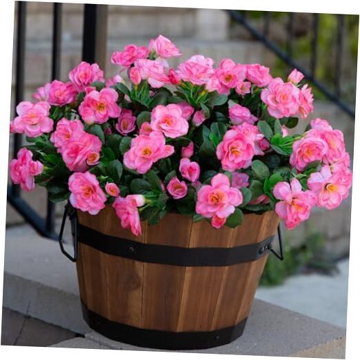 Ivydale Artificial Faux Flowers Plants for Outdoor Outside Decoration, Pink 2