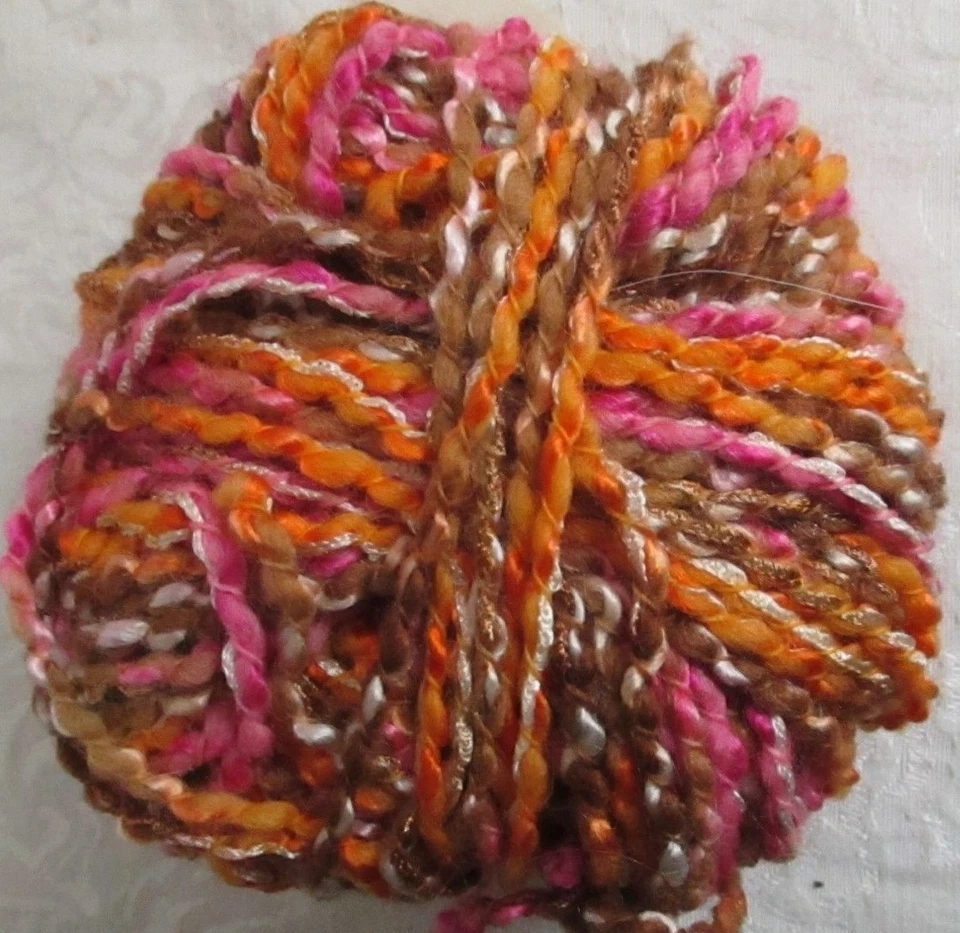 NEW~Lane Borgosesia 7937 ORLEANS #1636~ Multi Fuchsia, Brown Orange~Boucle' Yarn - Image 3 of 4