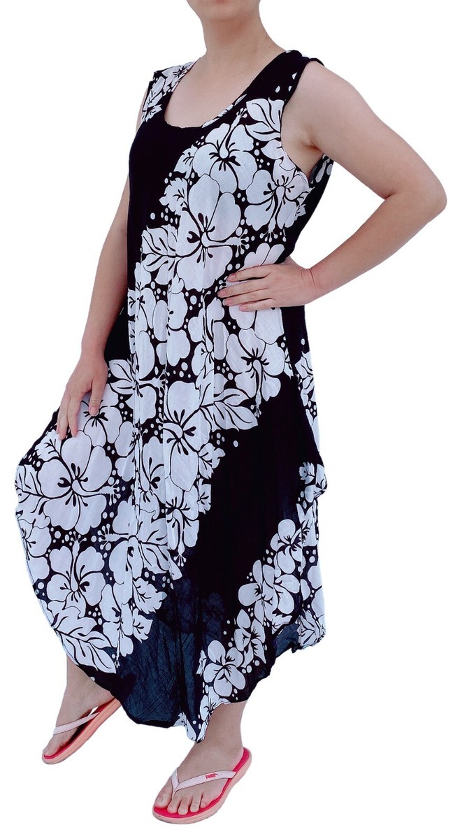 NEW! Women's Hawaiian Loose Fit Floral Summer Dress w/ 1 Pocket | One Size  S-XL | eBay
