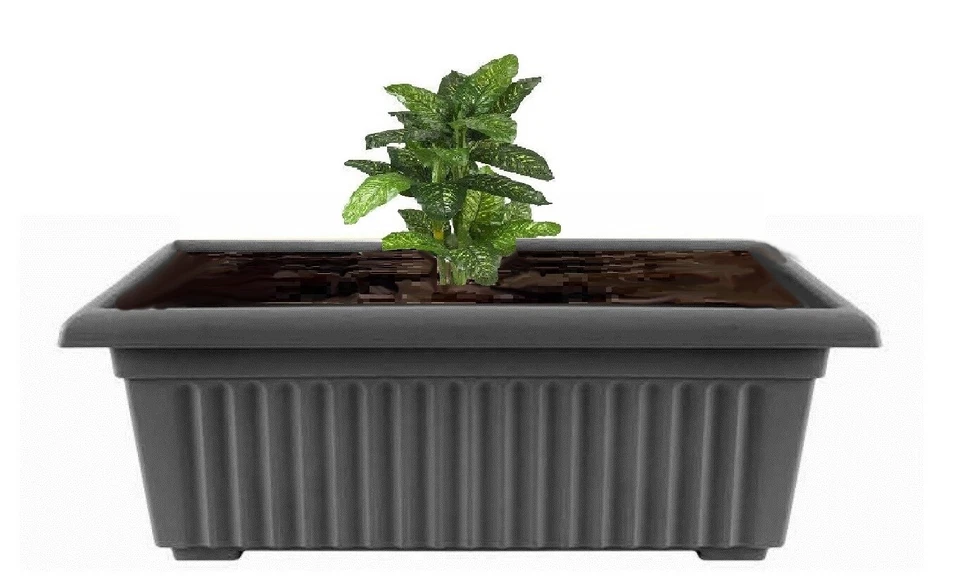 Plastic Long Trough Plant Planter Window Herb Flower Box Pot Home Outdoor Garden - Image 4 of 4