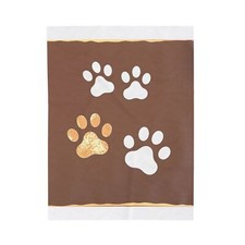 Throw Blanket, Cozy Puppy Paws Design, Fleece Bedding Decor, Cute Pet Lover
