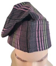 PURPLE/BLACK CAP ASO OKE TRADITIONAL ASO EBI FOR MEN/YOUTHS. SIZE 24 1/2 INCHES.