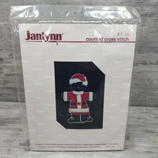 Janlynn Cross Stitch Kit Christmas Cat Santa Wire Frame Vintage USA Made