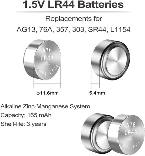 50 PCS AG13 LR44 A76 357 L1154 SR44 1.5V Button Battery Coin Cell - Picture 6 of 9