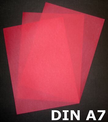 200 Blatt DIN A7 Transparentpapier Zanders Spectral 100g Farbe rot transparent