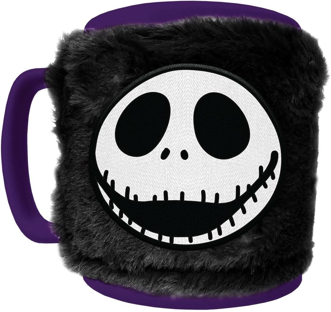 THE NIGHTMARE BEFORE CHRISTMAS JACK SKELLINGTON FUZZY MUG REMOVABLE COVER