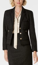 Brand New Kasper Black Tweed 3-button Blazer Size 14