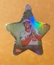 2021 Topps Holiday Baseball Juan Soto Oversized MLB Star Ornament Die-Cut