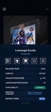 Luisangel Acuna Digital Bunt Pristine Blue Encased Signature Legendary /75