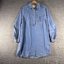 Michael Kors Women's Chambray Shirt Dress Lightweight Denim Sz M Rodeo Festival