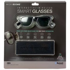 NEW - MicroBooms Interactive Wireless Smart Glasses Black Sunglasses