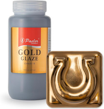 Pasler Gold Glaze for Ceramic Pottery Bisque,Pcg01,16Fl Oz/473Ml