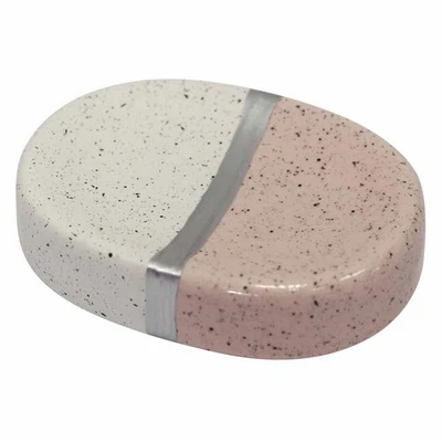 Porte Savon Céramique Design "Skyline" 26cm Rose - Photo 1/2
