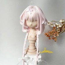 1/4 1/3 BJD Styling Doll Hair Short Bob Wig Inward Curl Twin Long Braids Bows