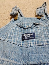 Vintage Oshkosh B'Gosh Plaid Overalls Boys Size 5 Paper Tag