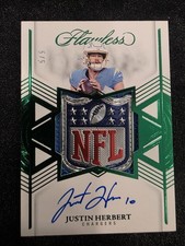 2025 Flawless Star Swatch Justin Herbert Shield On Card Auto #5/5 Chargers
