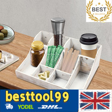 Kitchen Condiment Organizer with 9 Compartment Wooden Condiment Holder NEW
