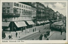 Ansichtskarte Karlsruhe Kaiserstraße nach Osten Straßenbahn