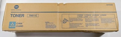 Genuine Konica Minolta TN611C Cyan Toner 27k OEM A070430 New Sealed