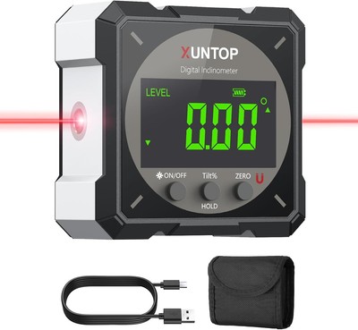360° Magnetic Digital Laser Protractor Level Box Angle Finder Gauge Inclinomete