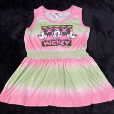 Mickey Mouse Vintage 80  s Walt Disney World Dress/shirt Girls 5/6 USA Rare
