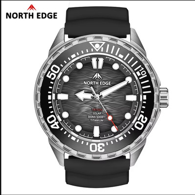 NORTH EDGE TRITON TI Titanium Sportuhr 100M Wasserdicht Herren Taucheruhr