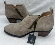 NWT Vionic Womens Cecily Ankle Boots Stone Suede Waterproof Size 6.5
