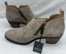 NWT Vionic Womens Cecily Ankle Boots Stone  Suede Waterproof Size 6.5