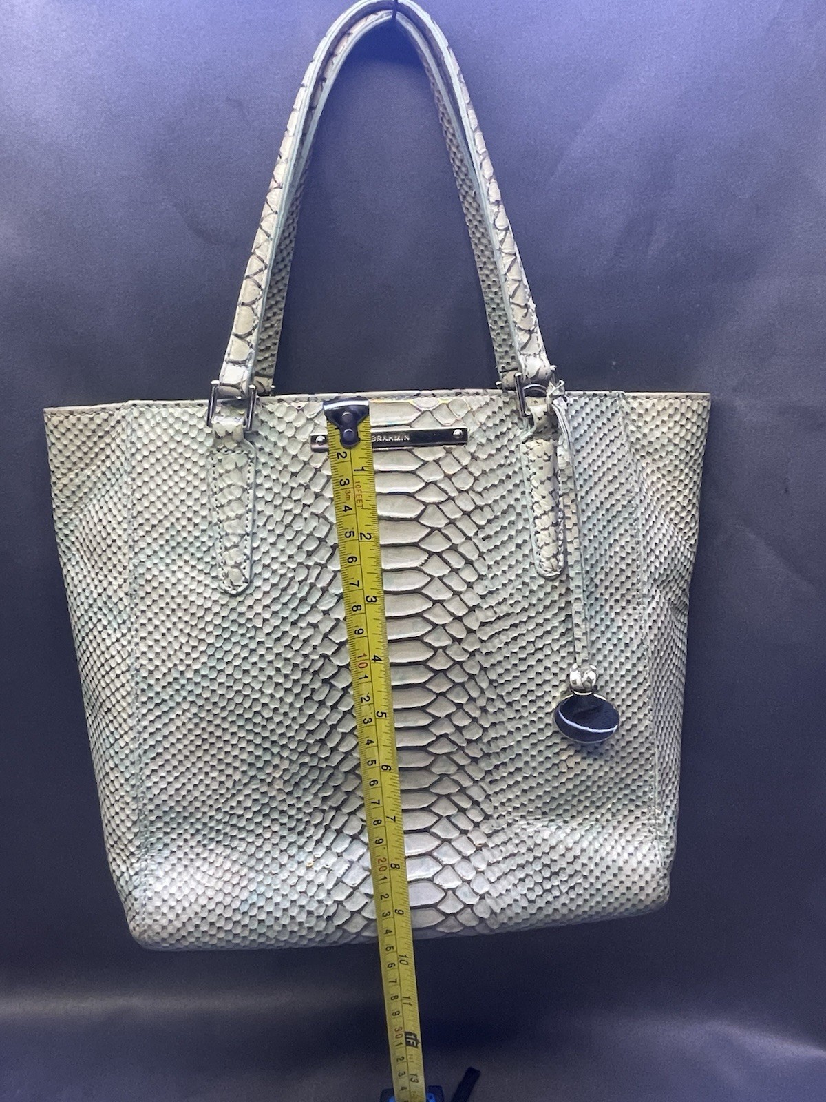 Brahmin Harrison Carryall Opal Seville Python Lea… - image 16