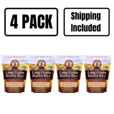 Organic Long Grain Brown Rice | 2 lb | Pack of 4 | Non-GMO | Shipping Included |