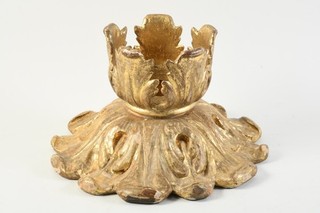 C60Y18 Barockstil Holz Zierelement wohl eines Kerzenleuchters geschnitzt 19.Jh