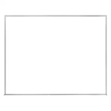 Ghent Dry Erase Board, Plastic, 24 in, 36 in, Aluminum Frame, White, Gloss