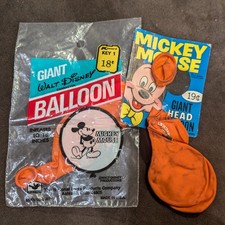 Vintage Disney Mickey Mouse Latex Balloon Lot Of Two
