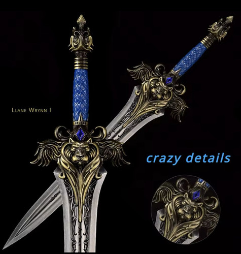 Warcraft Waffe Llane Wrynn 30CM Löwenkopf Schwert - Bild 1 von 6