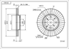 Bremsscheibe vorne HART 224 363 SUZUKI SWIFT III (MZ, EZ)