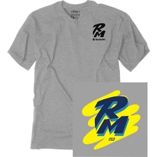 Factory Effex Suzuki Retro RM T-Shirt - Heather Gray - Medium 28-87412