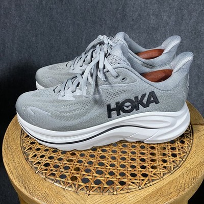 Hoka Clifton 10 Running Shoes Mens 8 EE Wide Grey Gym Run Low Top Sneakers