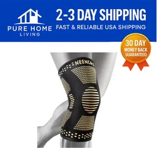 Copper Knee Brace Set - Pain Relief Sleeves with Infused Fiber - 2 Pack