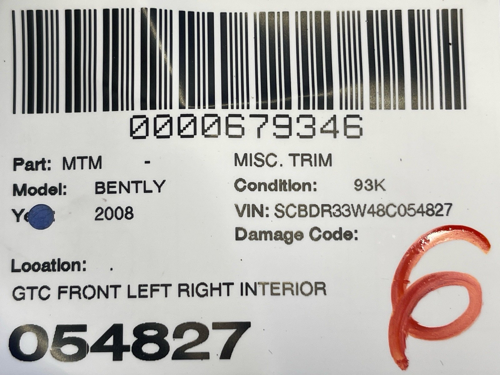 2006-2013 BENTLEY CONTINENTAL GTC FRONT LEFT RIGHT INTERIOR LOWER PANEL SET NOTE