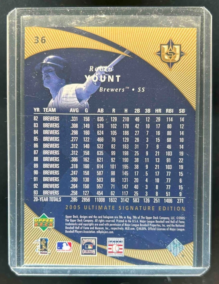 2005 Upper Deck Ultimate Signature Edition Robin Yount #/825 Brewers - Image 2 of 2