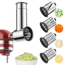 Stainless Steel Slicer Shredder Attachment for KitchenAid Stand Mixer, Includ...