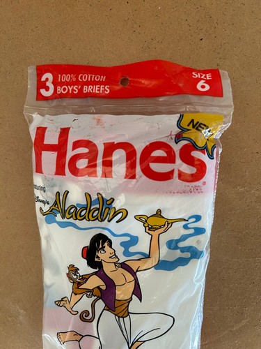Vintage New 3 Pack Disney's Aladdin Showtoons Boys Underwear Briefs Size 6 - Bild 2 von 3