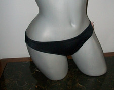 NWT Victoria Secret M Black Low Rise Cheeky Bikini Bottom