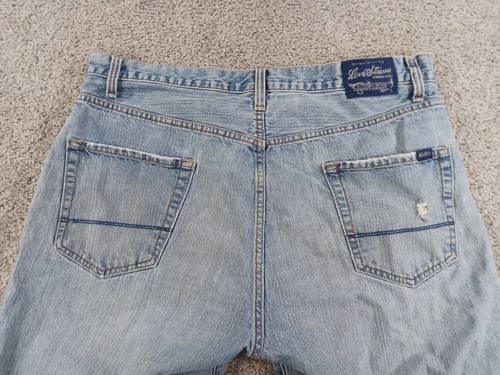 Levis Low Straight 36 Mens Shorts Cutoff Denim Blue Button Fly Cotton - Picture 13 of 15