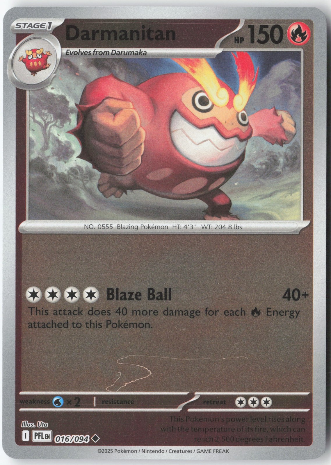 Darmanitan Uncommon ME02: Phantasmal Flames 016/094 NM Reverse Holofoil