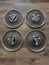 63 64 Ford Wire Spoke Spinner Hub Caps 14 Set 4 Wheel Covers Hubcaps 1963 1964