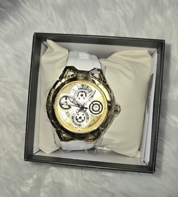 Invicta Activia Drift X Men's Watch with Gold Dial and White Strap Unisex Summer