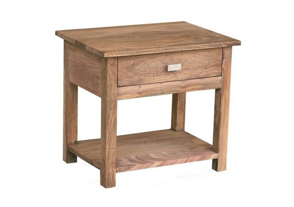 Massivholz Nachttisch Sheesham Palisander Nature Brown #91-image